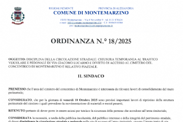 Avviso chiusura Cimitero nel concentrico di Montemarzino.