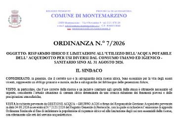 Ordinanza limitazione uso acqua potabile